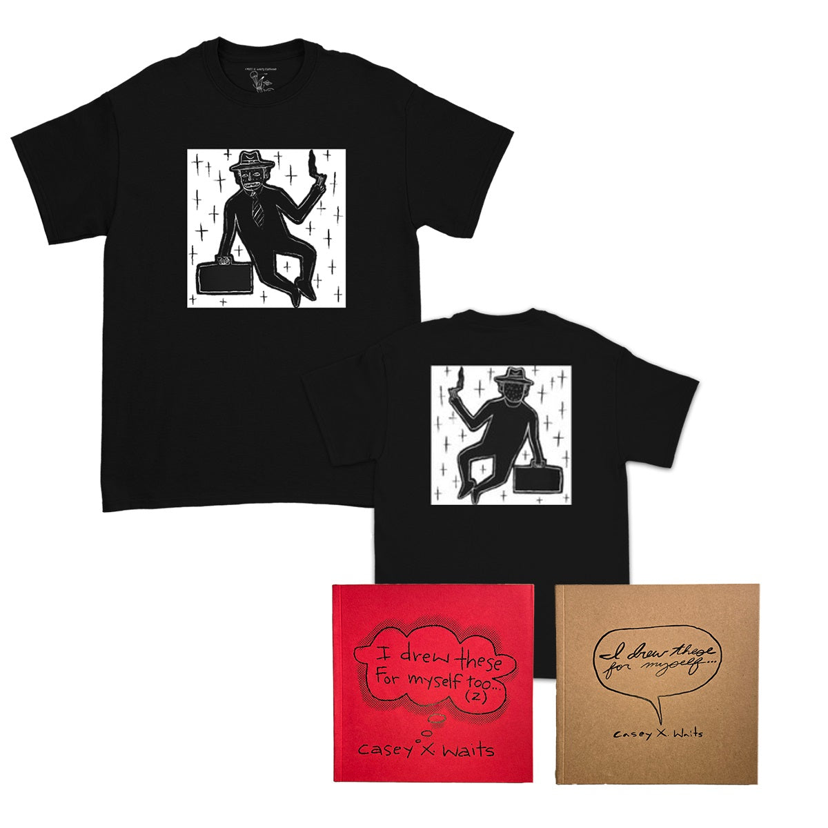 Casey Waits 2 Books & T-Shirt Bundle